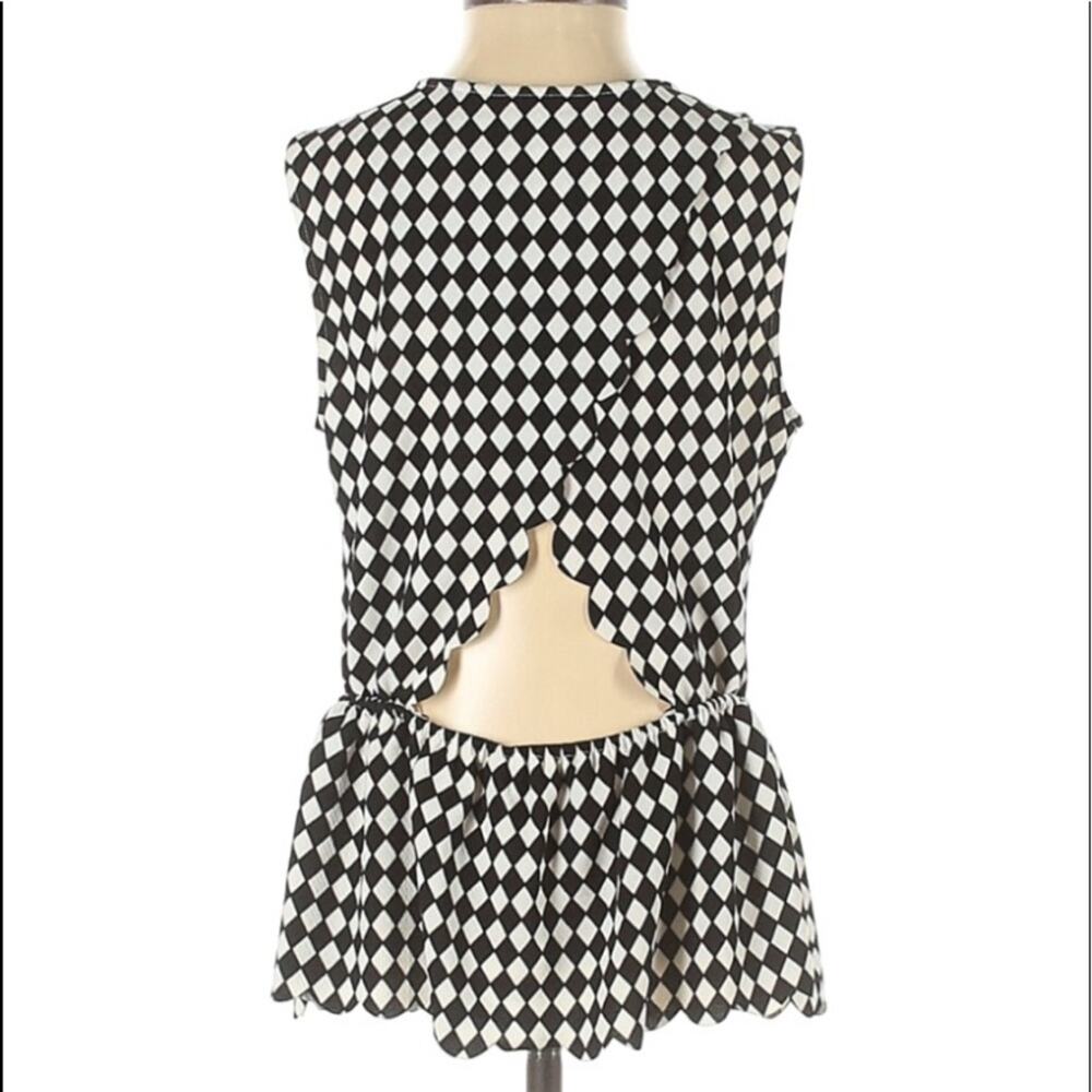 Charming Charlie Checked Open Back Top - Picture 2 of 7